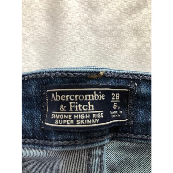 Abercrombie & Fitch Simone High Rise Super Skinny distressed size 28/6 - Picture 3 of 8